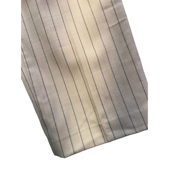 Vintage Talbots Womens Pinstripe Wool Blend Trousers Size 14 Beige Lined - Picture 11 of 15